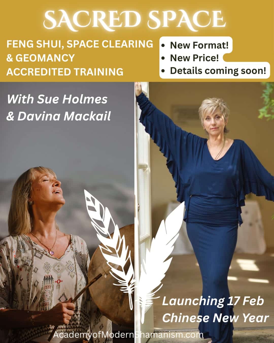 group of people sat down attending a space clearing and geomancy course 